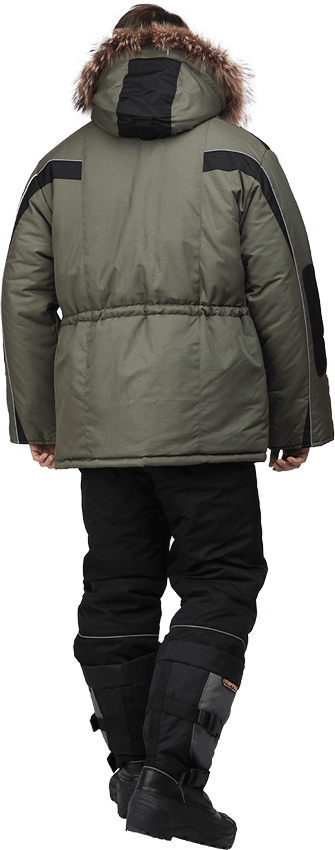 Куртка ДИКСОН утеплённая, хаки-чёрный