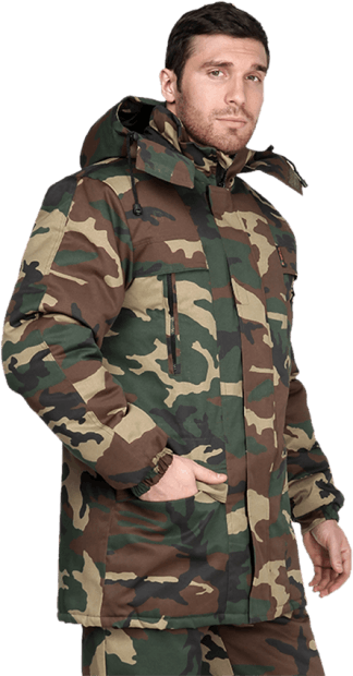 Куртка ТУРИСТ утеплённая, КМФ зеленая